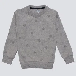 White Snow Girls Printed Round Neck Pullover Sweatshirt-image-84