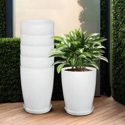 RUBOXA Marble Tower 6-Pcs White UV-ProtectedPlanters-12