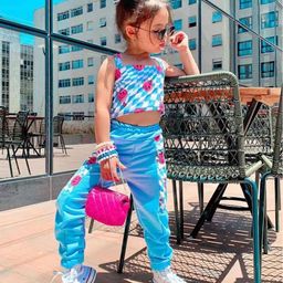 LULU & SKY Girls Printed Top with Trousers-image-61
