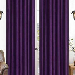 BELLA TRUE Purple 2 Pieces Long Door Curtains-image-83