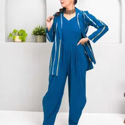 Label Ishnya Women Cotton Basic Jumpsuit With Jacket-77