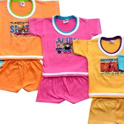Fly Step Kids Pack of 3 T-shirt with Shorts-21