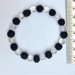 Apnisanskriti Unisex Black Rudraksha Sphatik Stone Bracelet-picture-43
