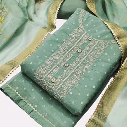 Riti Woven Design Sequinned Art Silk Unstitched Dress Material-26