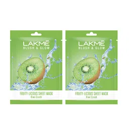 Lakme Set Of 2 Blush & Glow Kiwi Sheet Mask - 25ml Each-26