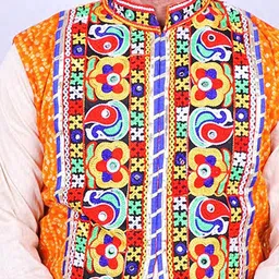 AGLARE Men Floral Open Front Jacket With Patchwork image 4