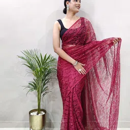 DIVASTRI Floral Net Saree image 2