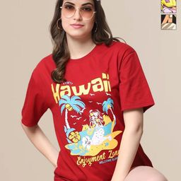 Mast & Harbour Pack Of 3 Printed Round Neck Short Sleeves Cotton Oversize T-shirt-image-65