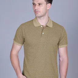 MOUNTAIN COLOURS Men Geometric Polo Collar T-shirt-picture-17