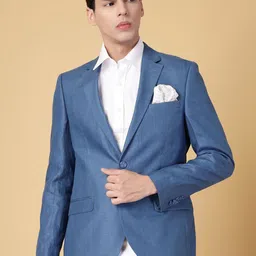 Givo Men Notched Lapel Collar Single-Breasted Formal Blazer-image-14