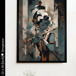 SOWPEACE Brown & Teal 1 Piece Canvas Abstract Wall Photographs-6