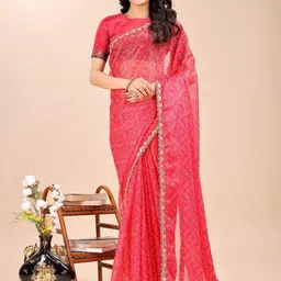 TINA FASHION Bandhani Embellished Saree-picture-33