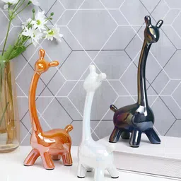 Myntra Elegant Homes White 3 Pcs Glossy Giraffe Birds & Animals Figurine Ceramic Showpiece-image-33