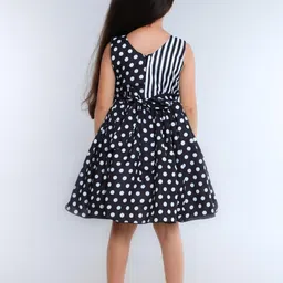 Pink Chick Polka Dot Print Fit & Flare Dress-image-93
