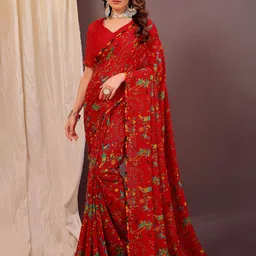 Florence Warli Printed Pure Georgette Saree-picture-16