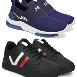 World Wear Footwear Men Pack Of 2 Mesh Running Non-Marking Shoes-picture-12