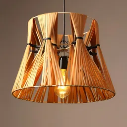 HABERE INDIA Rust & Black Raffia Contemporary Abstract Shaped Ceiling Lamp-18