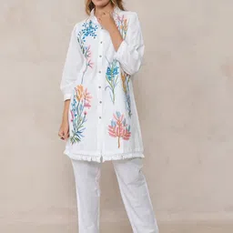 Zolo Label Floral Embroidered Shirt With Trousers-picture-0