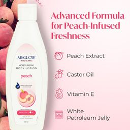 MEGLOW Set Of 4 Moisturizing Body Lotion With Peach Extracts - 150 ml Each image 5