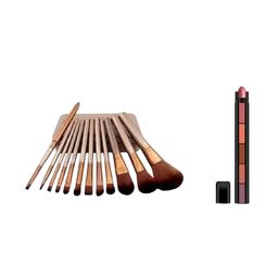 skrynnzer 5 In 1 Matte Lipstick With 12 Pieces Makeup Brushes Set-10