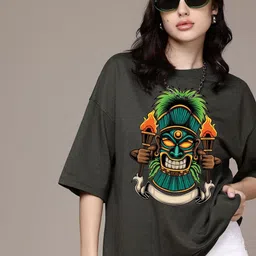 Moda Rapido Women Graphic Printed Oversized Cotton T-shirt-picture-14