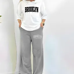 My Swag Loose Fit Printed Half Sleeve T-shirt With Trouser-image-63