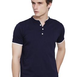 CLAFOUTIS Mandarin Collar Short Sleeves Regular Fit T-shirt-image-110