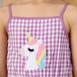 Budding Bees Girls Checked Jumpsuit image 2