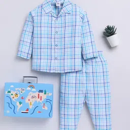Clt.s Unisex Kids Checked Night suit-picture-17
