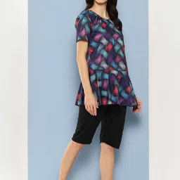 Aarika Abstract Printed Plus Size Swim Suit With Swim Cap image 3