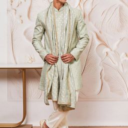 Vastramay Men Self-Design Sherwani Set-28