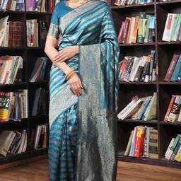 Suha Striped Woven Design Zari Saree-image-49