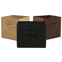 Kuber Industries Black & Brown 3 Pieces Drawer Organisers-18