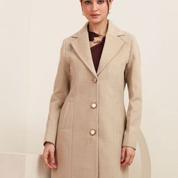 CHKOKKO Women Single-Breasted Winter Wear Notched Lapel Overcoat-picture-3