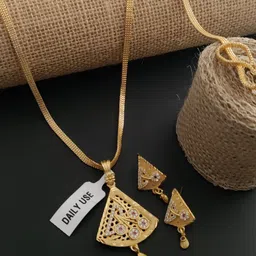 V.K.PAYAL.JEWELLERY Gold-Plated Artificial Stones Studded Pendant Set-picture-46