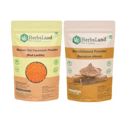 HerbsLand Set Of 2 Masoor Dal Facewash Powder& Sandalwood Powder - 150 g Each-26