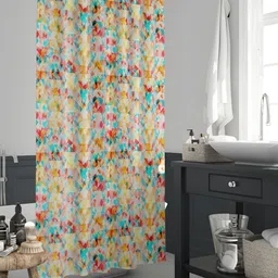 ArtzFolio Pink & Yellow Geometric Printed Waterproof Shower Curtain-8