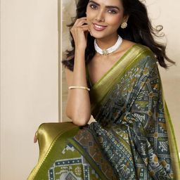 KALINI Ethnic Motifs Zari Patola Saree with Unstitched Blouse Piece-image-26