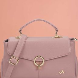 Metro Women Textured Structured Buckle Detail Satchel Bag-image-49
