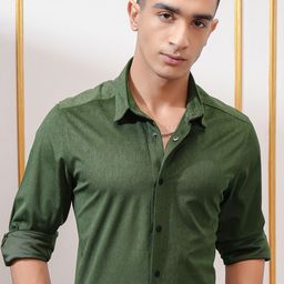 HIGHLANDER Men Slim Fit Opaque Casual Shirt-image-96