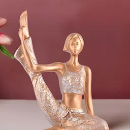Zart Beige & White Textured Yoga Lady Showpiece-14