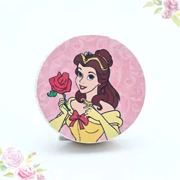 Pinch of Pretty Pink & Yellow Belle With Rose Themed Wooden Drawer Knob-38