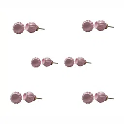 Indianshelf 6-Pcs Pink Umbrella Printed Ceramic Knobs-image-39