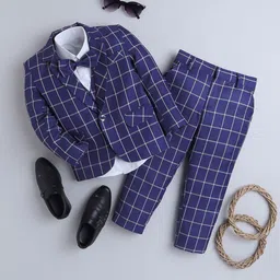 Jeetethnics Boys 5-Pcs Single Breasted Suit-image-44