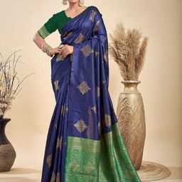 HERE&NOW Woven Design Kanjeevaram Sarees With Blouse-picture-32
