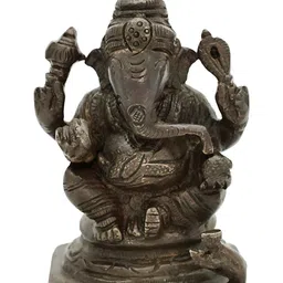 Exotic India Brown & Beige Lord Ganesha Religious Idol Showpiece-image-71