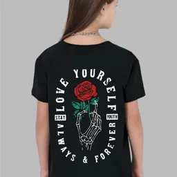 Uniplanet store Girls Typography Printed Extended Sleeves T-shirt-image-30