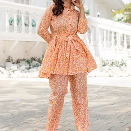 CORSICA Floral Printed Shirt Collar Tunic With Trouser-picture-4
