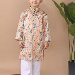 Here&Now X Kinder Kids Boys Printed Regular Kurta with Trousers-18