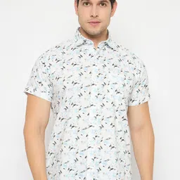Duke Slim Fit Abstract Printed Spread Collar Casual Cotton Shirt-image-18